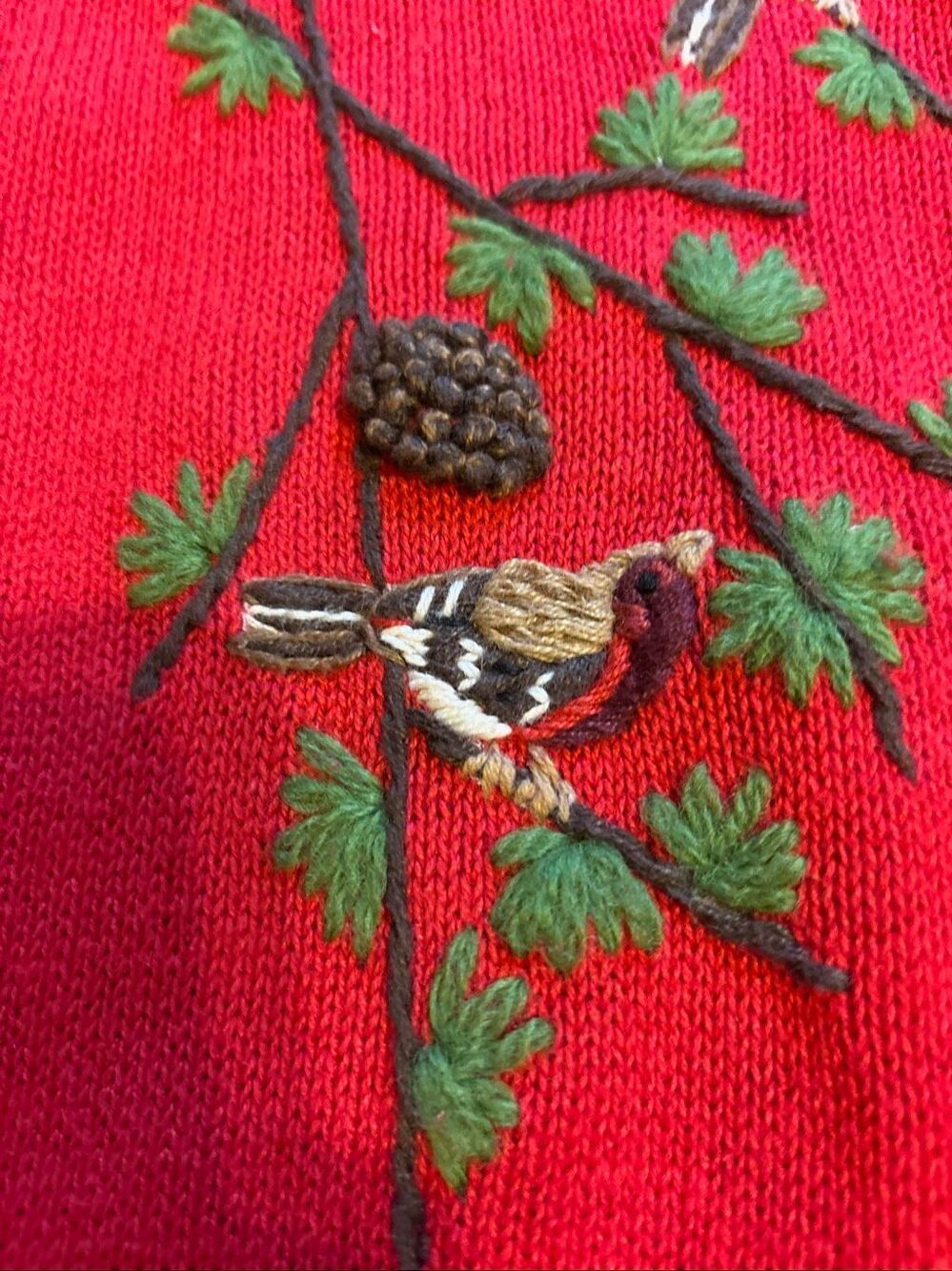 Vintage Coldwater creek 3D embroidered sweater cardigan zip M - Picture 4 of 9